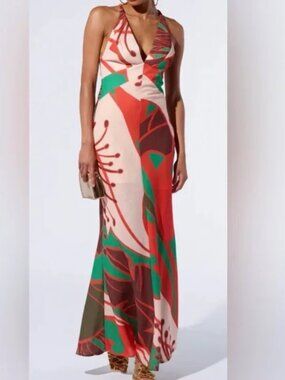 AKIRA-HIBISCUS HONEY PRINTED MAXI DRESS Size SMALL